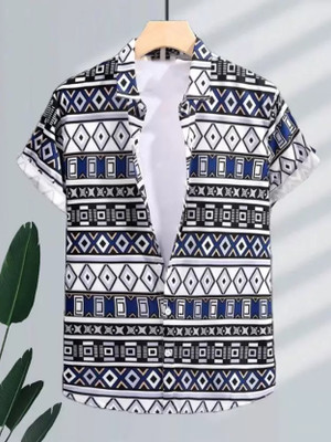 Varni Creation Men Printed Casual Blue Shirt