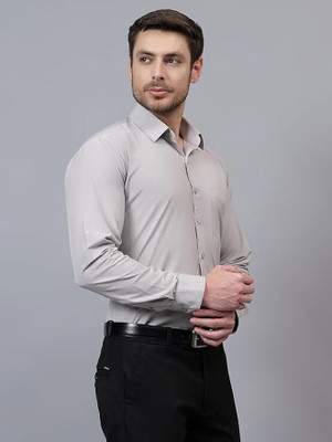 StellLIFESTYLE Trend Men Solid Casual Grey Shirt