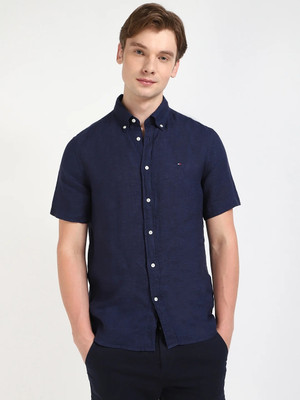 TOMMY HILFIGER Men Solid Casual Blue Shirt