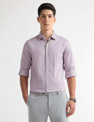 ARROW Men Geometric Print Formal Purple Shirt