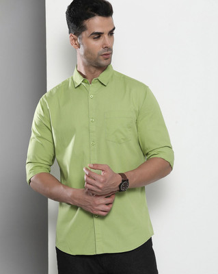 The Indian Garage Co. Men Solid Casual Green Shirt