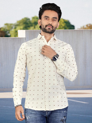 ALVIN ENTERPRISE Men Printed Casual Light Blue Shirt