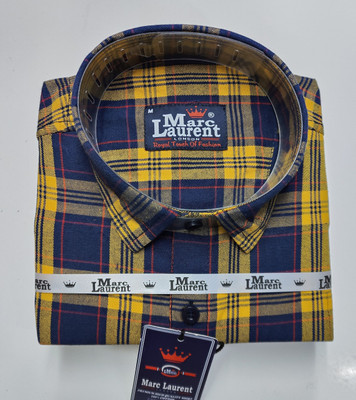 Shreyash Trend Men Solid Casual Dark Blue, Yellow, Red Shirt