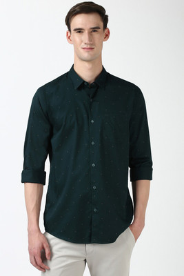 PETER ENGLAND Men Printed Casual Green Shirt