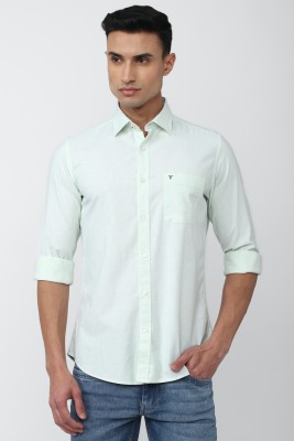 VAN HEUSEN Men Striped Casual Light Green Shirt