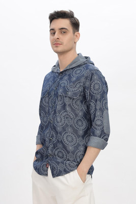 AGNIRA Men Solid Casual Blue Shirt