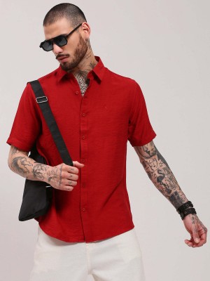 Showoff Men Solid Casual Red Shirt