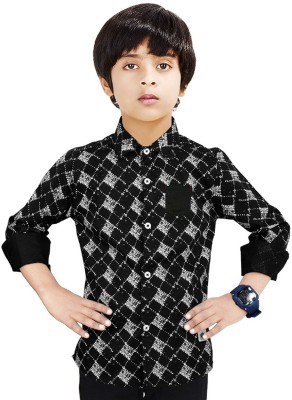 MADE IN THE SHADE Boys Printed Casual White, Black Shirt