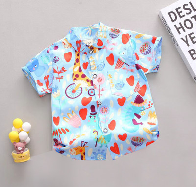 SOVIRA Boys Printed Casual Multicolor Shirt