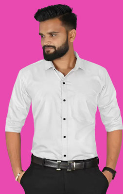 HENDRIX FASHION Men Solid Casual White Shirt