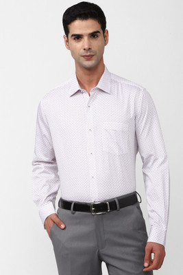 VAN HEUSEN Men Printed Formal White Shirt