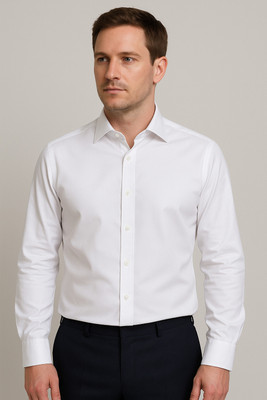 Adam Phillip Men Solid Formal White Shirt