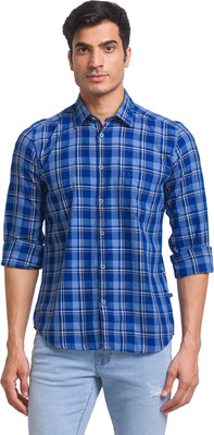 PARX Men Checkered Formal Blue Shirt