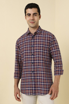 Allen Solly Men Checkered Casual Dark Blue Shirt
