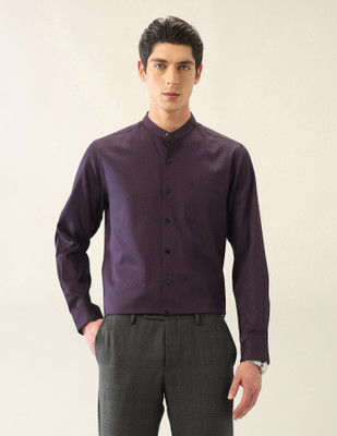 ARROW Men Self Design Formal Purple Shirt