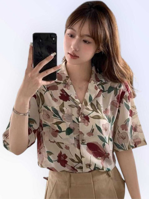 KAUTAQI Women Printed Casual Multicolor Shirt