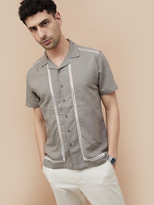 CODE by Lifestyle Men Solid Casual Grey Shirt