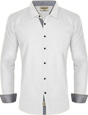 Nirvaan Men Solid Casual White Shirt