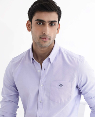 RARE RABBIT Men Solid Formal Purple Shirt