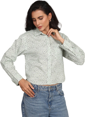MODYNE Women Printed Casual Light Green Shirt
