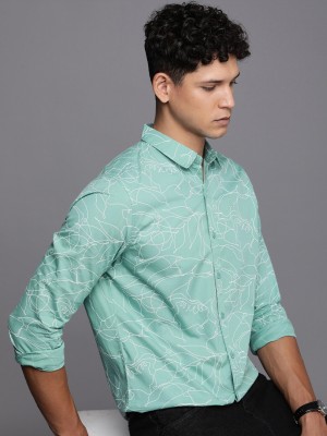 WROGN Men Printed Casual Green, White Shirt