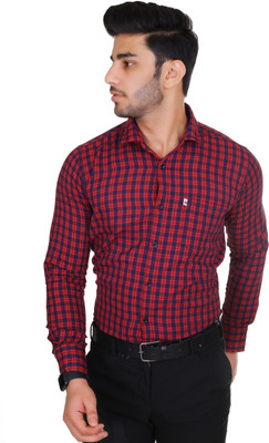 Marc Laurent Men Checkered Casual Blue, Red Shirt