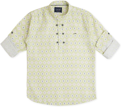 CAVIO Boys Printed Casual Green Shirt