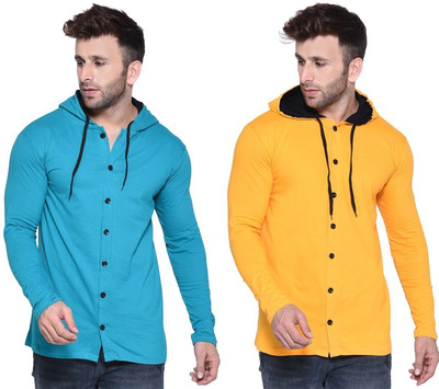 Lawful Casual Men Solid Casual Multicolor Shirt(Pack of 2)
