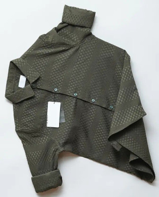 AVAKAR Men Self Design Casual Dark Green Shirt