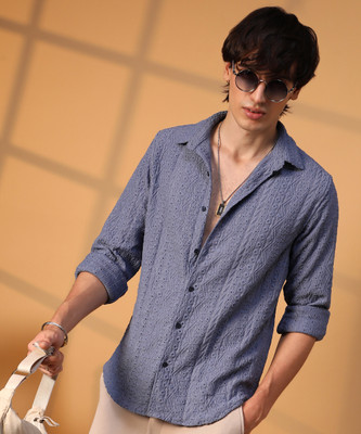CAMPUS SUTRA Men Solid Casual Purple Shirt