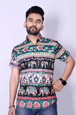 SHFASHION Men Printed Casual Multicolor Shirt