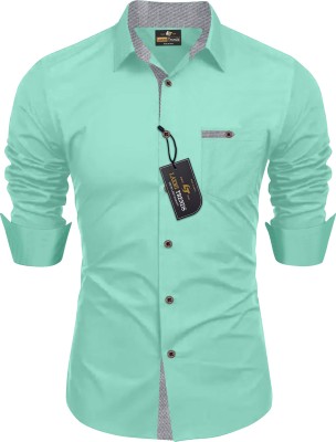 Shreehari Fashion Men Solid Casual Light Green Shirt