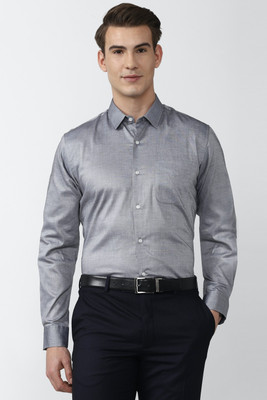 PETER ENGLAND Men Self Design Formal Grey Shirt