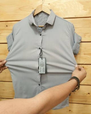 Whipcord Men Solid Casual Grey Shirt