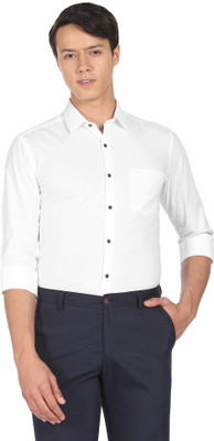 ARROW Men Self Design Formal White Shirt