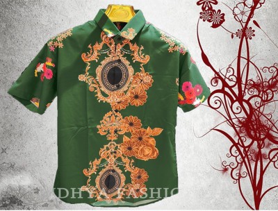 flying queen Men Printed Casual Green Shirt