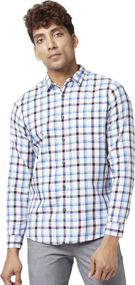 Byford by Pantaloons Men Checkered Casual Blue Shirt