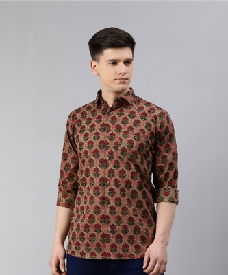 MILLENNIAL MEN Men Printed Casual Brown Shirt