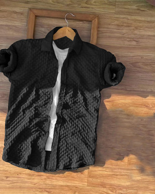 Balkrishna Creation Men Self Design Casual Black Shirt