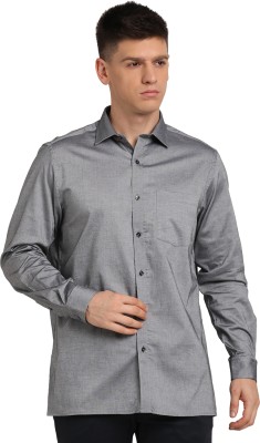 TURTLE Men Solid Formal Grey Shirt