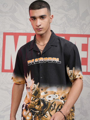 HIGHLANDER Men Printed Casual Black Shirt