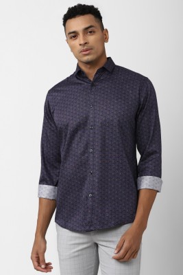 VAN HEUSEN Men Printed Casual Dark Blue Shirt