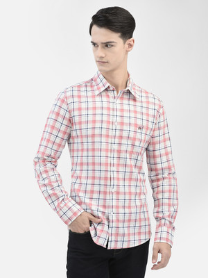 CRIMSOUNE CLUB Men Checkered Casual Pink, White, Black Shirt