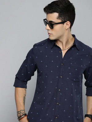 R.Code by The Roadster Life Co. Men Self Design Casual Dark Blue, Blue Shirt
