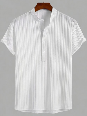 Webric Men Self Design Straight Kurta(White)