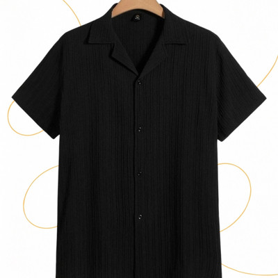Nita creation Men Self Design Formal Gold Shirt