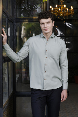Rahi Trendz Men Solid Casual Grey Shirt