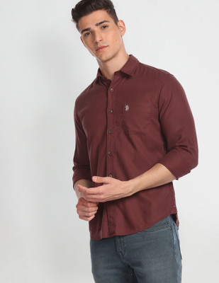 U.S. Polo Assn. Denim Co. Men Solid Casual Red Shirt