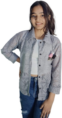 Treandtree Women Embroidered, Solid Casual White Shirt