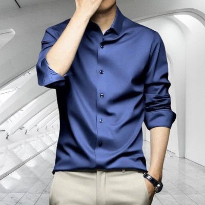 SATADHAR ENTERPRISES Men Solid Casual Blue Shirt